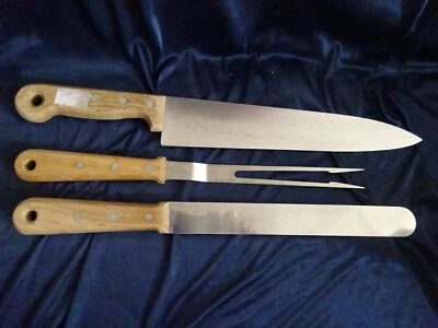 XXL Tranchierbesteck + Spatel IKEA Holzgriffe Design Knut Hagberg Vintage 41,5cm - Bild 1 von 4