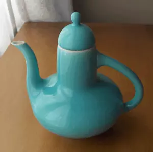 Franciscan El Patio Alladin shape after dinner coffeepot~Turquoise gloss-NR - Picture 1 of 8
