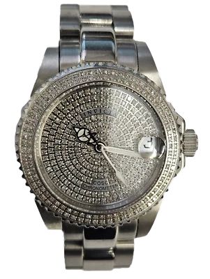 Invicta 4455 pro Diver Diamante Pave Cosc Rimisurare la Taglia Acciaio Inox - Immagine 1 di 4