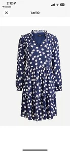 J Crew Women’s Dress Tie Neck Flower Peony Print Size XS - Picture 1 of 11