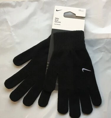Nike Black Knitted Gloves Mens Adults Winter Football Running Glove Size S/M NEW - image 1 of 4