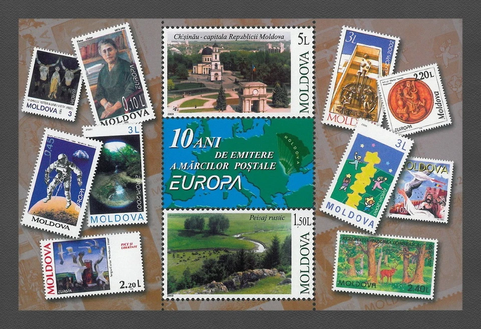 Moldova 2003 10th Anniversary of the Moldovan «Europa» Stamps MNH Block - Image 1 of 1