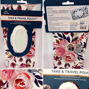 ITZY RITZY TRAVEL WIPES FLORAL CASE PORTABLE REUSABLE HOLDER BABY WIPES NEW - Picture 1 of 6