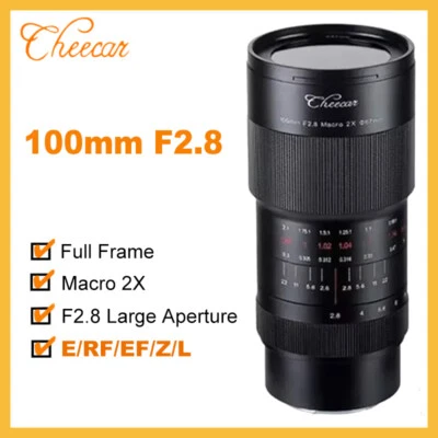 Cheecar 100mm F2.8 Full Frame Macro 2X Lens for Sony E Canon RF Nikon Z L-Mount  - Image 1 of 4