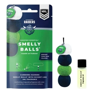 886011 CANBERRA RAIDERS NRL ESSENTIAL SMELLY BALLS REUSABLE CAR AIR FRESHENER - Bild 1 von 1