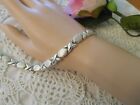 Sterling Silver Hugs and Kisses Bracelet 8 inch 925 XOXO