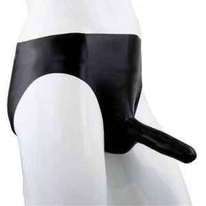 LatexDreamwear - Latex Herren Slip mit Penishülle Boxer Short Slip schwarz M - L - Bild 1 von 4