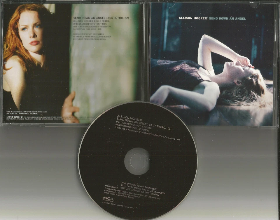 ALISON MOORER Send Down An Angel USA 2000 PROMO DJ CD Single w/ PRINTED LYRICS - Image 1 of 1
