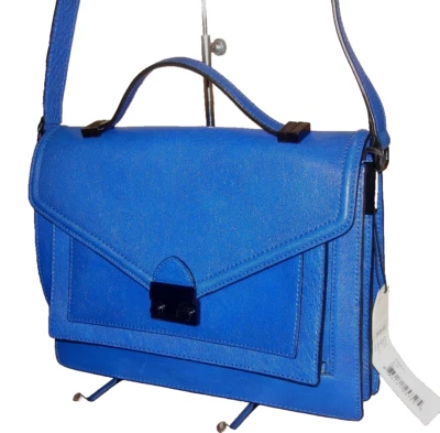 Precioso bolso de hombro Loeffler Randall de cuero azul con asa superior ¡NUEVO CON ETIQUETAS ($495)! Foto 1 de 4