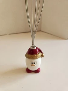 Christmas Ornament Whiskie De Noel Grumpy Egg Whisk White/Red Standing Mini - Picture 1 of 4