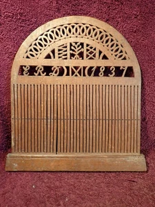 THE BEST !  ANTIQUE dated 1837 WEAVING WOOD TAPE LOOM FOLK ART SWEDEN SWEDISH - Picture 1 of 10