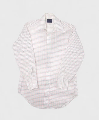 Camisa vintage Sears para hombre grande 15,5 blanca a cuadros elástica cuello de daga abotonada Foto 1 de 4