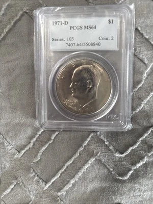 1971 -D Eisenhower Ike $1 Dollar Uncirculated PCGS Certified MS64 Coin - Image 1 of 4