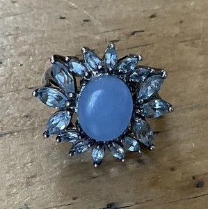 Anillo Relios Plata de Ley Calcedonia Azul y Tanzanita - Talla 7 - Imagen 1 de 4
