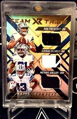 2018 XR TRIOS Holo Dallas Cowboys DAK PRESCOTT Ezekiel Elliott GALLUP JERSEY #D - Image 1 of 4