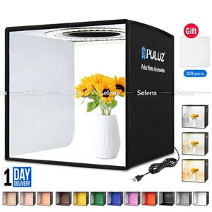 16" 10" PULUZ Portable LED Photo Light Box Tent Cube Photography Studio 40x40cm - Picture 1 of 22