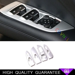 Car Window Lock Lift Panel Frame Trim Fit For Lincoln MKZ 2013-2020 Matte Silver - Picture 1 of 7