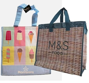 EXTRA GROSSE KÜHLBOX KÜHLTASCHE BOX PICKNICK CAMPING ESSEN EIS M&S MORRISONS - Bild 1 von 1