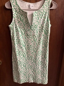 New York & Company Green/white Sleeveless Knit A-line Dress Size Small Cotton - Picture 1 of 14