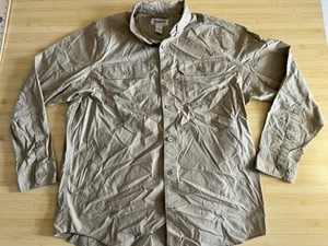 Camicia Duluth Trading Co CoolPlus marrone manica lunga ventilata pesca escursionismo grande - Foto 1 di 8