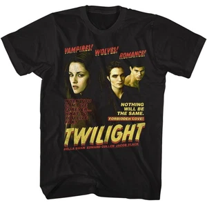 Twilight - Vampire Wolves Romance - American Classics - Solid Black Adult Short - Picture 1 of 3