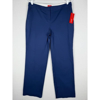 NUEVO IZOD Pantalones Chinos Mujer 8 Cortos Azul Marino Pierna Recta Frente Plano Elastizados Foto 1 de 4