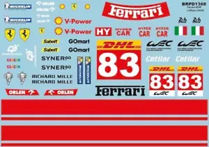 Sticker Decal Sheet for 1/10 Ferrari Hyper Car clear vinyl 1368 - Picture 1 of 3
