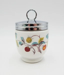 Royal Worcester Huevo Coddler Vintage Fresa Flor Feria Mariposa Grande - Imagen 1 de 8