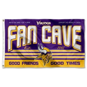 For Minnesota Vikings Football fans 3x5 ft Fan Cave Flag - NFL Gift Banner - Picture 1 of 1