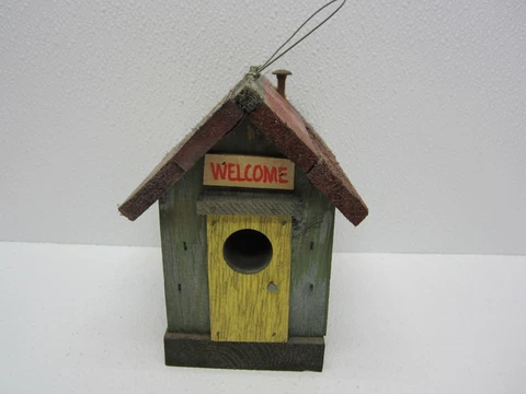 Original Custom Handmade Birdhouse Welcome M.L. Studtman 6" Tall Made USA Cover