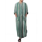 Robes de chemise de nuit chemise à rayures arabes vêtements ethniques manches longues coton rétro