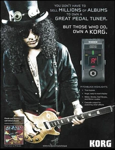 Sintonizador Slash 2010 Korg Pitchblack anuncio impresión Guns N' Roses - Imagen 1 de 3