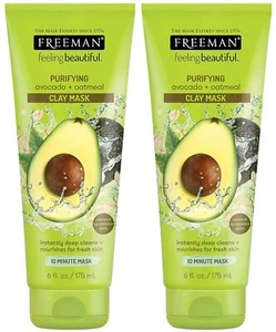 Freeman Feeling Beautiful Facial Clay Masque Avocado & Oatmeal 6 oz (Pack of 2) - Picture 1 of 4