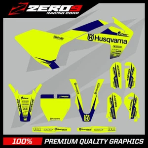 Kit de gráficos de motocross Husqvarna: gráficos Husky MX TC50 TC65 BLOQUE YEL-F/BLU - Imagen 1 de 1