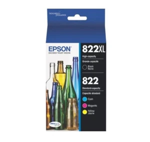 Epson T822XL-BCS T822XL/T822 4-Pack High-Yield Standard Capacity Ink Cartridges - Picture 1 of 2