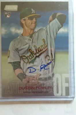 2018 TOPPS STADIUM CLUB DUSTIN FOWLER RC AUTO ROOKIE CARD SHORT PRINT SCA-DF - Image 1 of 2