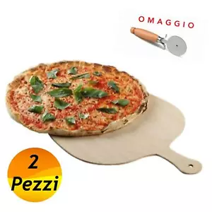 2 Pala Per Pizza Legno Di Betulla 35x46Cm Pala Tagliere C\ Impugnatura PIZZERIA - Imagen 1 de 3