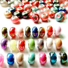 MIX 50PCS Big hole Beads beaded fit DIY European charm Bracelets Jewelry making