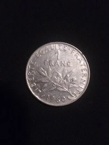 CIRCULATED 1960 1 FRANC FRENCH COIN Republique Francaise #A10 - Picture 1 of 2