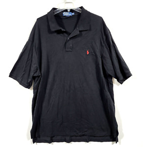 VTG Men's Size 2XLT TALL Polo Ralph Lauren Short Sleeve Polo Shirt Black Pony