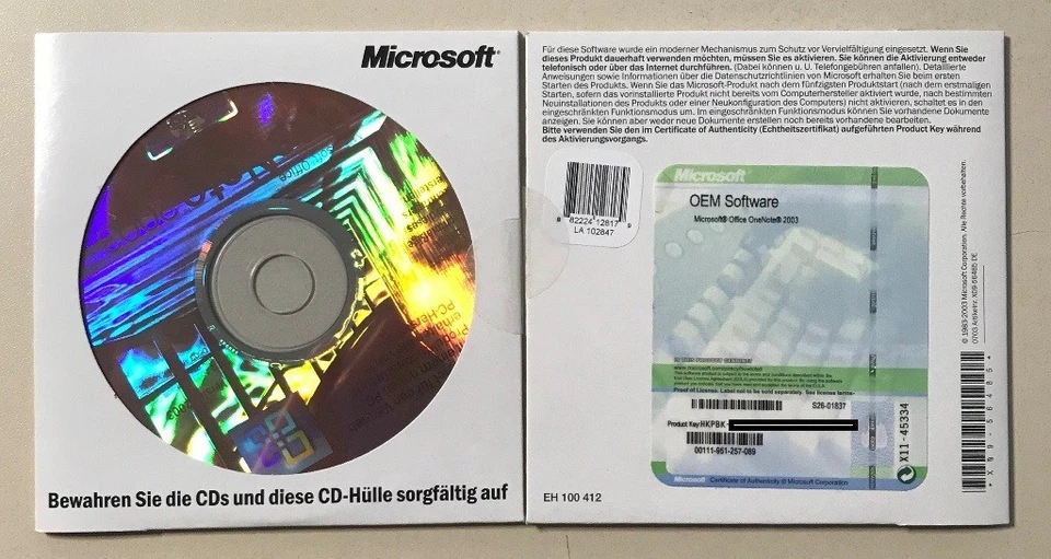 MS OneNote 2003 OEM Vollversion deutsch neu mit Datenträger - Bild 1 von 1