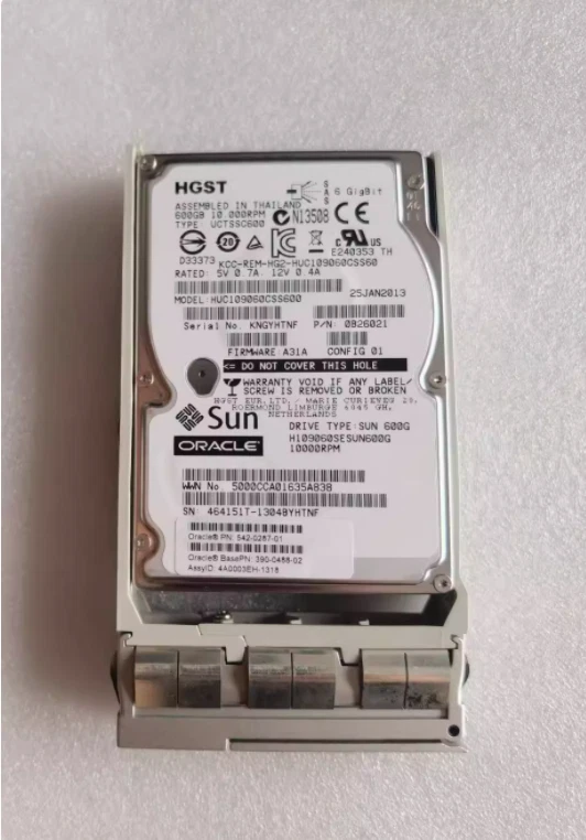 542-0287-01 7045228 HUC106060CSS600 SUN ORALCE 600GB 10K 6G 2.5" SAS HARD DRIVE - Image 1 of 1