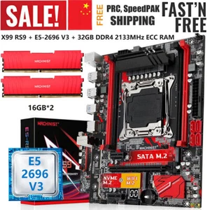 X99 RS9 Motherboard + Xeon E5 2696 V3 CPU LGA 2011-v3 32GB DDR4 2133MHz RAM Kit - Picture 1 of 13