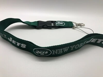New York Jets ID Badge Key Chain Clip Face Mask Holder Strap Saver New - Image 1 of 4