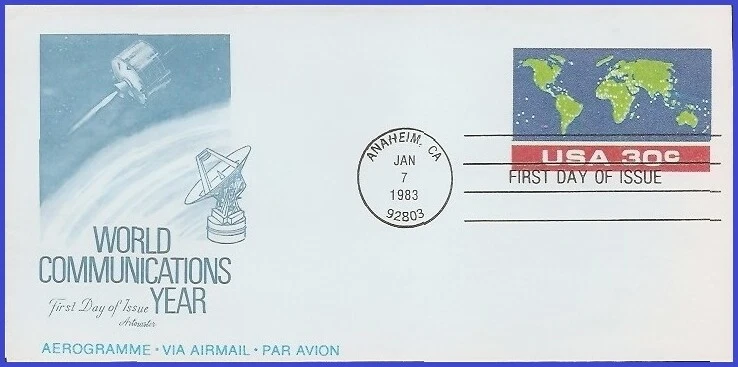 USA5 #UC56 U/A ARTMASTER FDC   World Communications Letter Sheet - Image 1 of 1