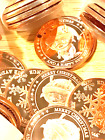 Merry Christmas Happy New Year 10 (Half Roll) 1 Ounce Copper Coins-Reedersong