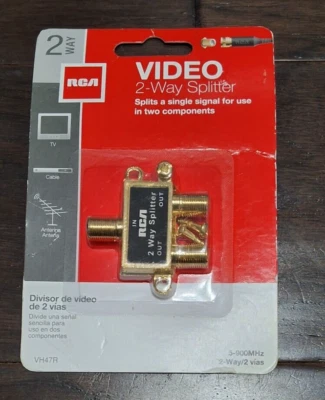 RCA VH47R Video 2 Way Signal Splitter NEW - Image 1 of 2