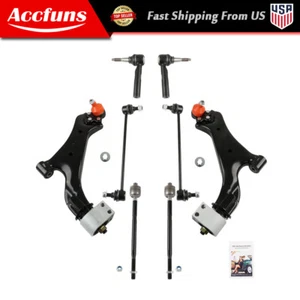 8 pc Lower Control Arms w/ Ball Joints Sway Bar Links Tie Rods For 10-17 Equinox - Picture 1 of 11