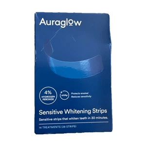 Auraglow Strisce Sbiancanti Denti, Strisce Sbiancanti Sensibili, 14 Sbiancanti - Foto 1 di 3