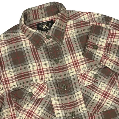 RRL Double RL Ralph Lauren Shirt Mens XS Plaid Western Work Button Up Brown Fall - Image 1 of 4